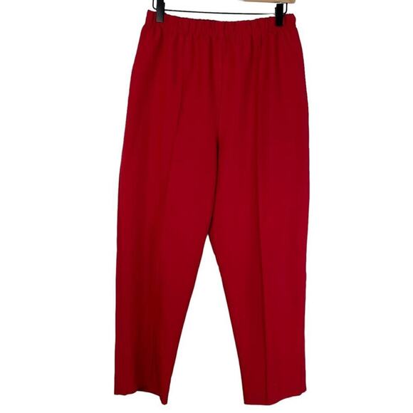 Vintage red high rise tapered leg elastic waist pull on grandma pants - Picture 1 of 6